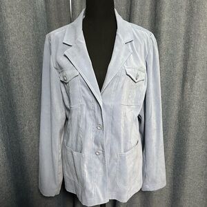 Vintage Butterfly Label Blue Blazer Jacket, Size XL